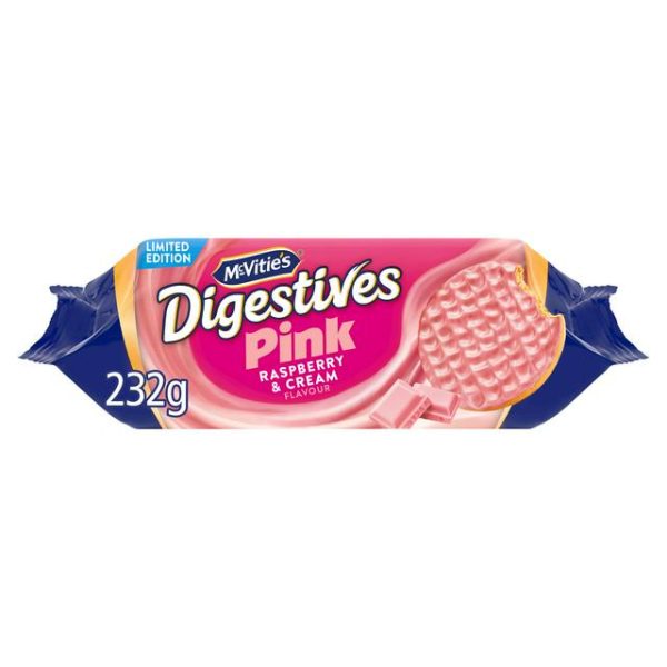 McVitie's Digestive Pink Raspberry & Cream Flavour Limited Edition 232g