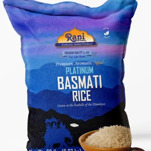 Rani Platinum White Basmati Rice Extra Long Aged 20-Pound Bag