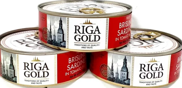 Riga Gold Fried Brisling Sardines in Tomato Sauce Chunk Style