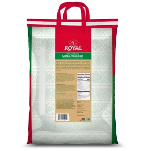 Royal Organic Sona Masoori Medium Grain White Rice 20 lb Bulk Bag